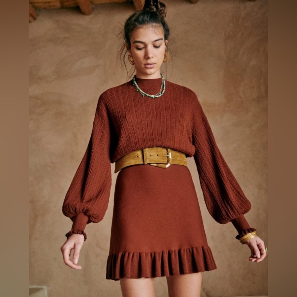Sézane Carlie Dress in brown